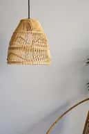 Rattan wicker hanging lampshade image 1