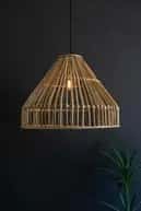 Rattan trendy wicker hanging lampshade image 1