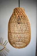 Rattan trendy wicker hanging lampshade image 1