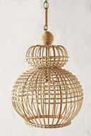 Rattan wicker ceiling lampshade image 1