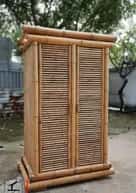 Modern antique natural bamboo wardrobe image 1