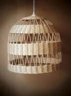 Rattan handcrafted wicker hanging lampshade image 1