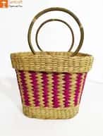 Large Natural Straw Multicolored Handbag image 1