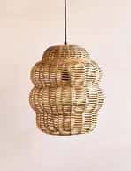Trendy rattan wicker hanging lampshade image 1