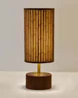Modern cylindrical shaped bamboo table lamp image 1