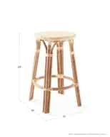 Attractive cane rattan modern stool image 1