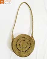 Natural Straw Round Stylish Sling Bag for Women image 1
