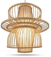 Handwoven Bamboo Hanging Lamp for Ceiling Decor