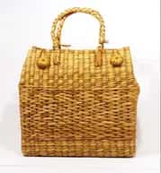 Natural Straw Grass Handmade Picnic Basket image 1