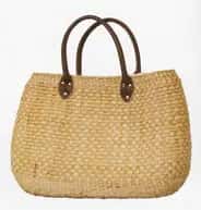 Natural Straw Handbag with Leather Belts for Women image 1