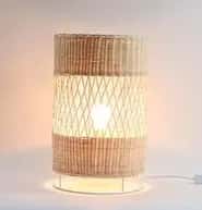 Rattan attractive cylindrical shaped wicker hanging lampshade image 1