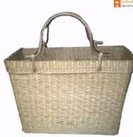 Large Natural Straw Shopping bag with Handle image 1