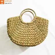 Natural Straw Mini Handmade U bag image 1