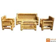 Authentic Bamboo Sofa Set with Table image 1