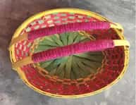 Bamboo Flower Basket  With Handle image 1