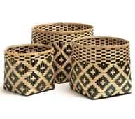 Bamboo Storage Basket Set Of Three image 1
