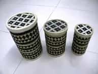 Bamboo Cylindrical Box (Black) image 1