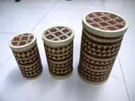 Bamboo Cylindrical Box (Maroon) image 1