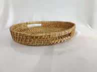 Elegant Handmade Cane Round Serving tray image 1