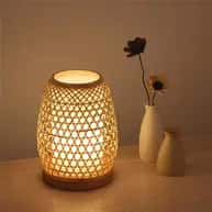 Japanese bamboo stand lamp image 1