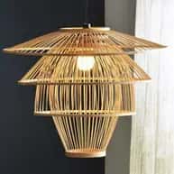 Four tier hanging bamboo lamp image 1