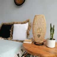 Rattan artistic modern table lamp image 1