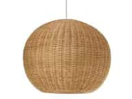 Rattan circular wicker hanging lampshade image 1