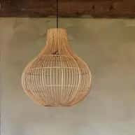 Rattan modern onion shaped hanging lampshade image 1