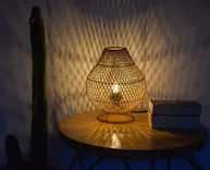 Rattan modern table lampshade image 1