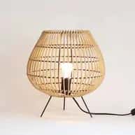 Rattan modern oval shaped table lampshade image 1