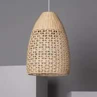 Rattan wicker pendant lampshade image 1