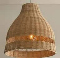 High quality rattan wicker hanging lampshade image 1