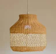 Rattan wicker pendant lampshade image 1
