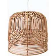Rattan cylindrical shaped hanging lampshade image 1