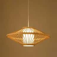 Modern bamboo wicker pendant hanging lampshade image 1