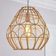 High quality rattan wicker hanging lampshade image 1