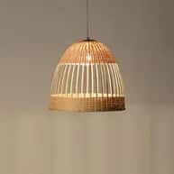 Beautiful bamboo wicker hanging lampshade image 1