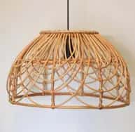 Semi-circular rattan wicker hanging lampshade image 1