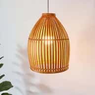 Modern oval shaped bamboo pendant lamp image 1