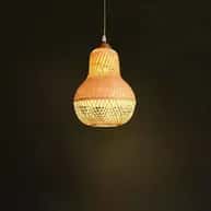 Attractive bulb shaped bamboo hanging lamp image 1
