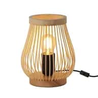 Rattan oval shaped wicker table lampshade image 1