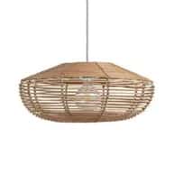 Rattan semi circular wicker hanging lampshade image 1