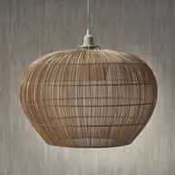 Rattan extra large wicker hanging lampshade image 1
