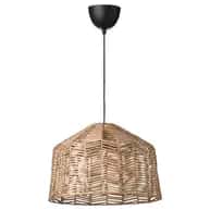 Rattan wicker hanging lampshade image 1
