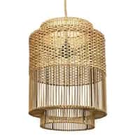 Rattan high quality cylindrical shaped wicker hanging lampshade image 1