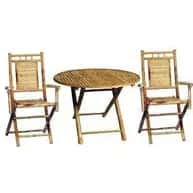 Attractive bamboo tea table with two chair image 1