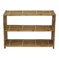 Natural bamboo modern shoe rack image 1