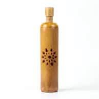 Handmade Bamboo Bottle with Burnt Floral Design
