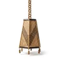 Handwoven Bamboo Hanging Lamp with Lattice Shade