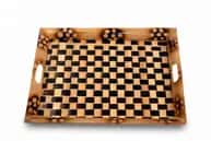 Handwoven Bamboo Serving Tray with Cut-Out Handles